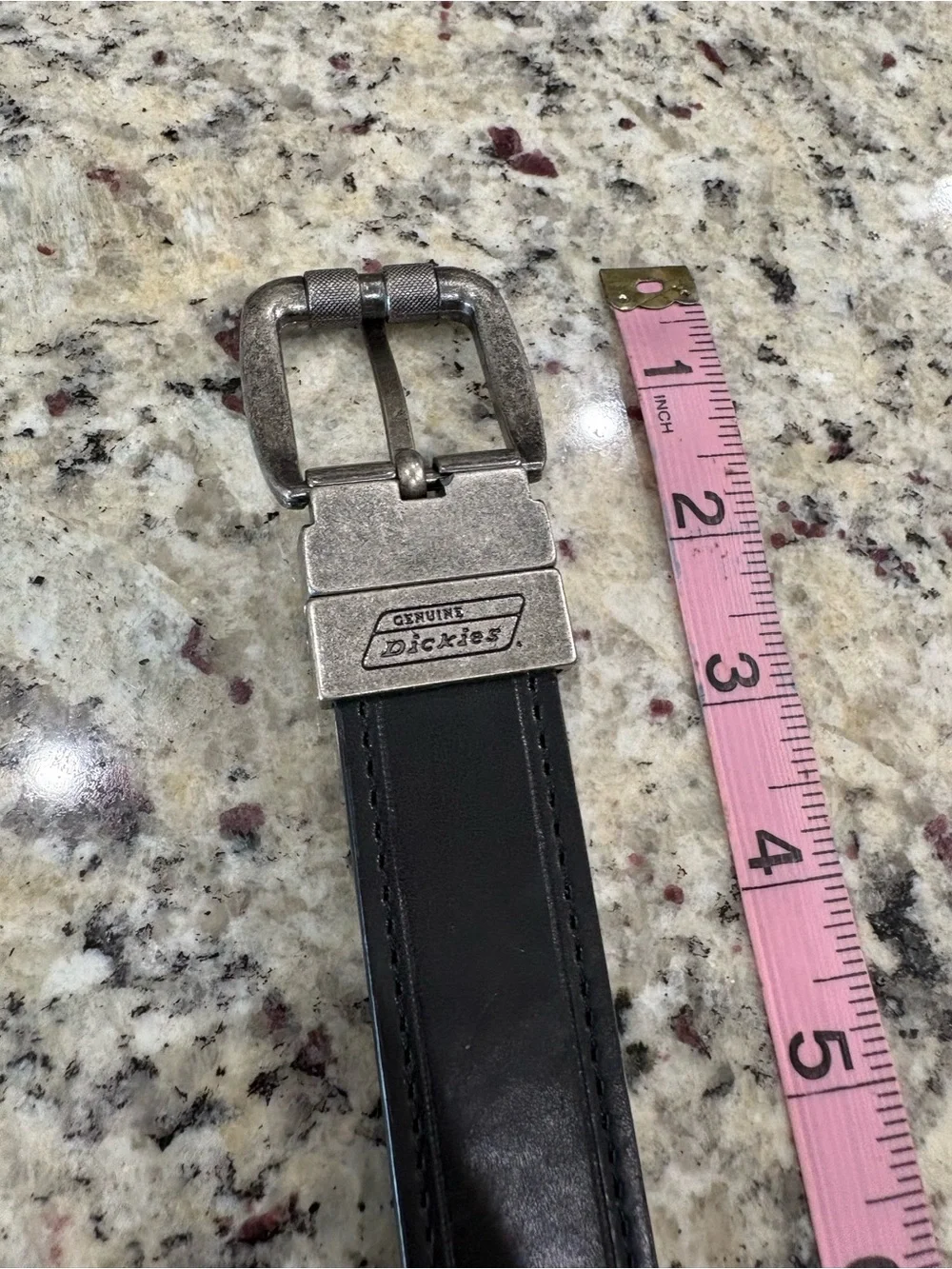 Dickies Black/Brown Reversible belt boys Small 22-24 GUC Silver Buckle with wear
